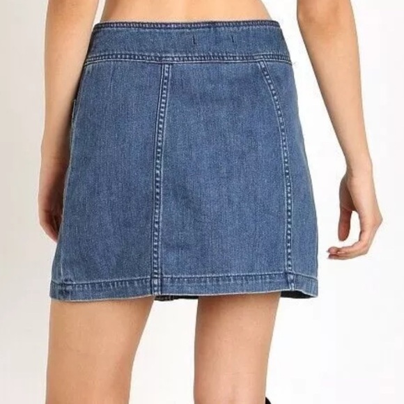 Free People Come a Little Closer Denim Jean Mini Skirt - Picture 2 of 8